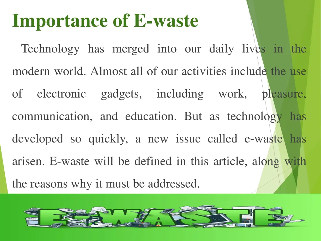 importance of e waste