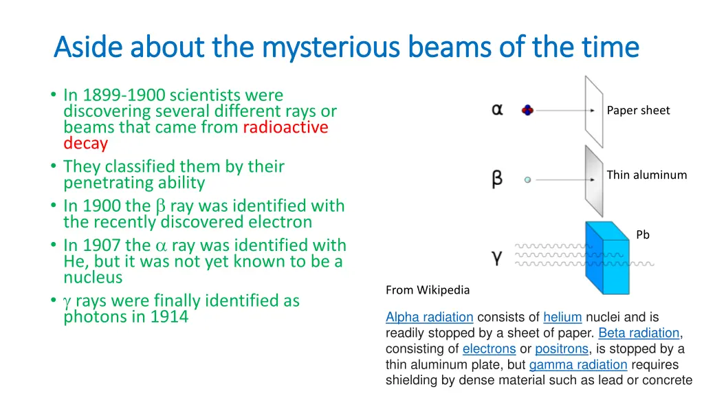 aside about the mysterious beams of the time
