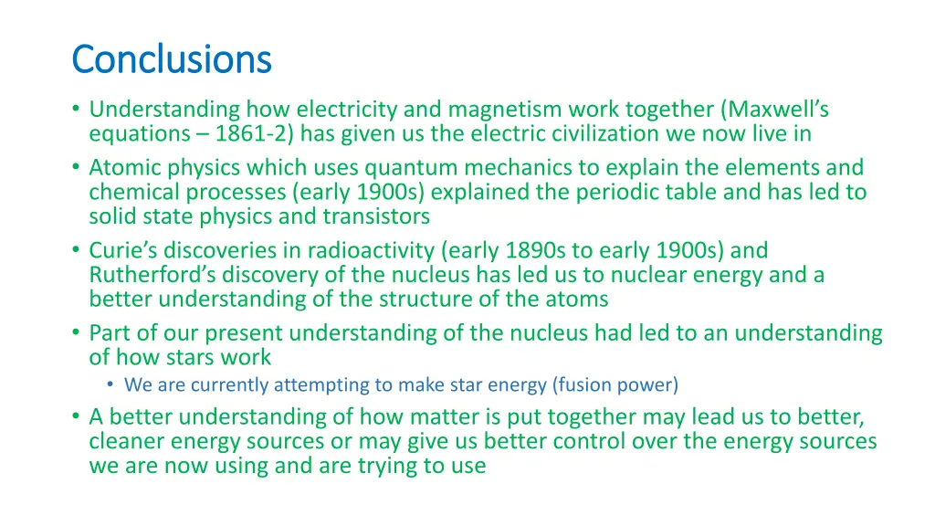 conclusions conclusions understanding