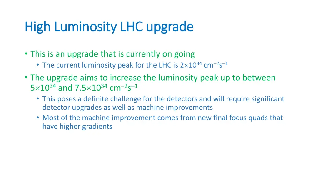 high luminosity lhc upgrade high luminosity