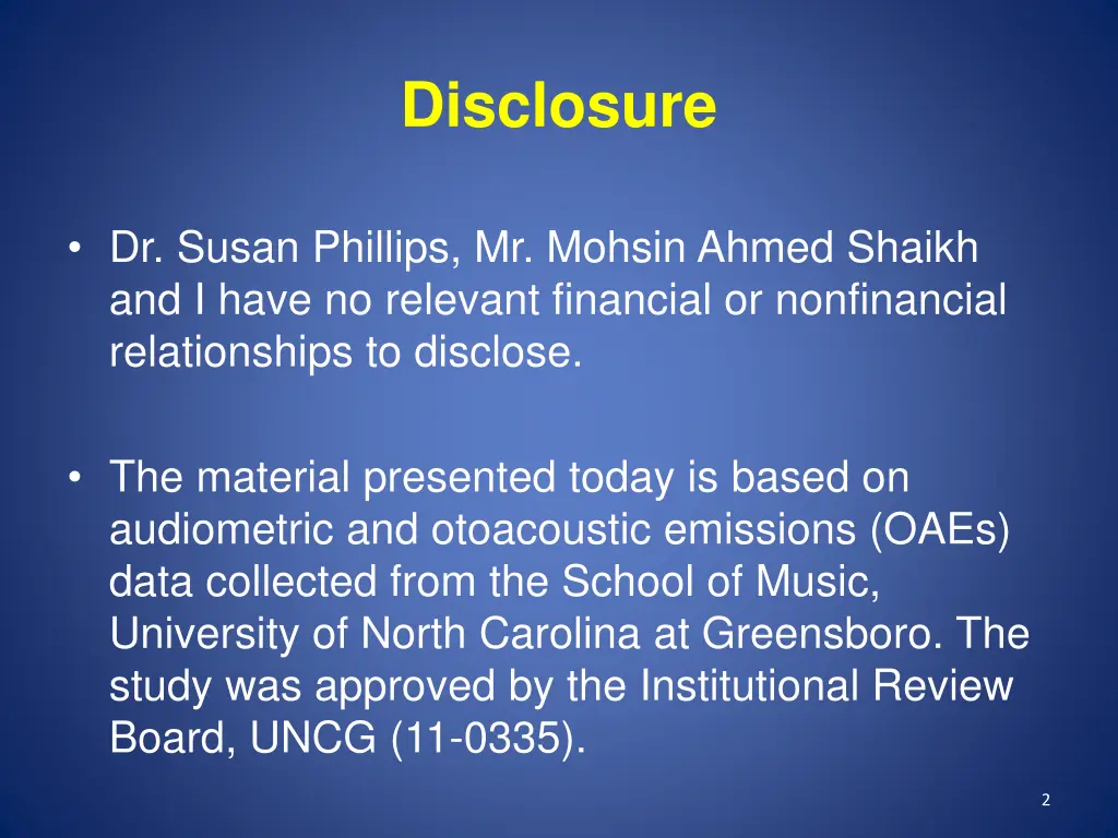disclosure