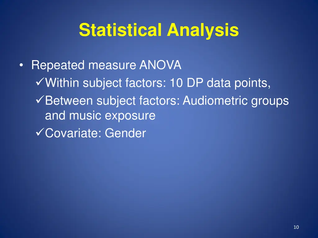 statistical analysis