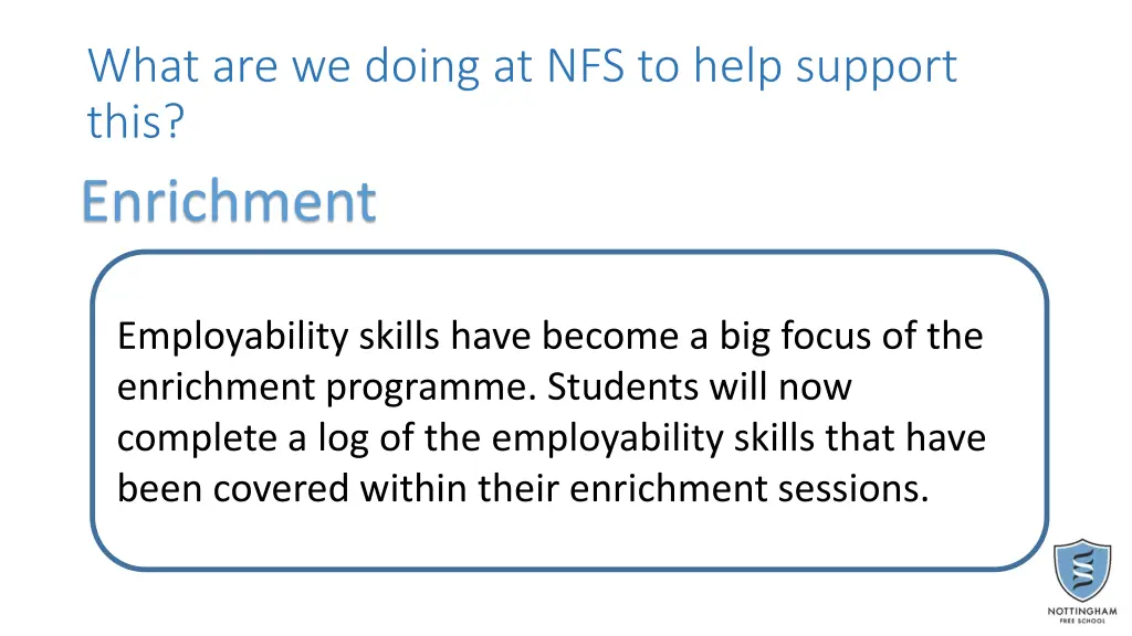 what are we doing at nfs to help support this 10