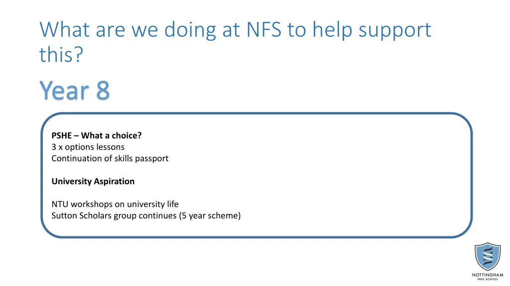 what are we doing at nfs to help support this 2