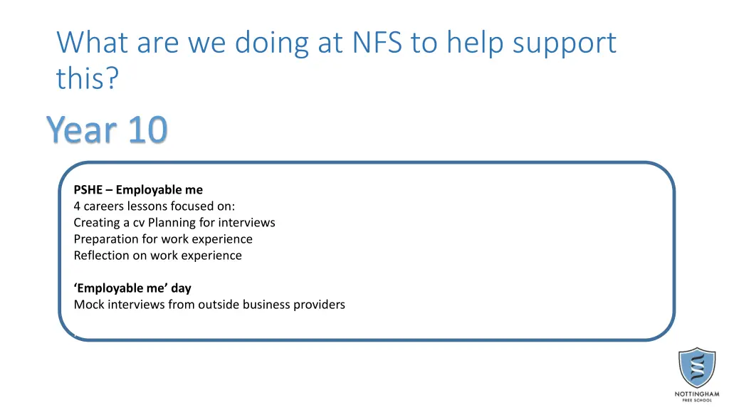 what are we doing at nfs to help support this 4
