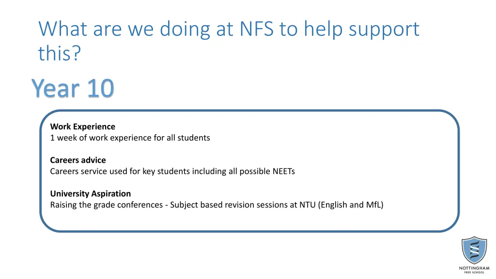 what are we doing at nfs to help support this 5