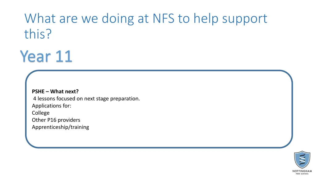 what are we doing at nfs to help support this 6
