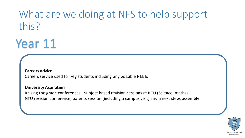 what are we doing at nfs to help support this 7