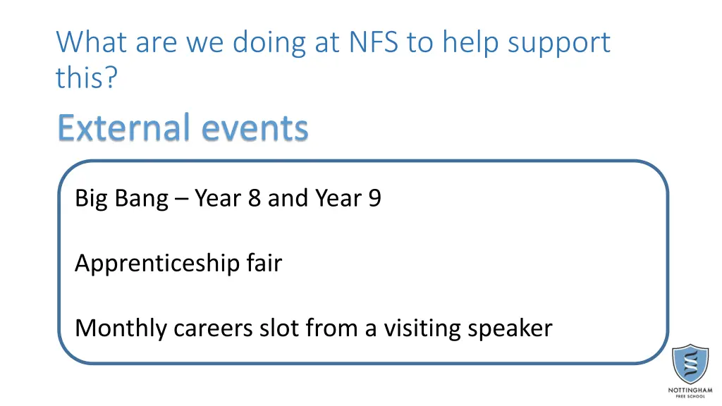what are we doing at nfs to help support this 9