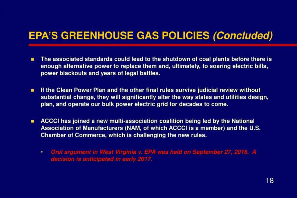 epa s greenhouse gas policies concluded