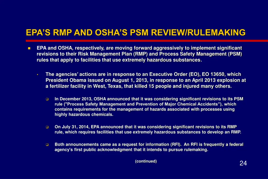 epa s rmp and osha s psm review rulemaking