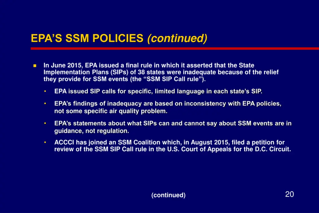 epa s ssm policies continued