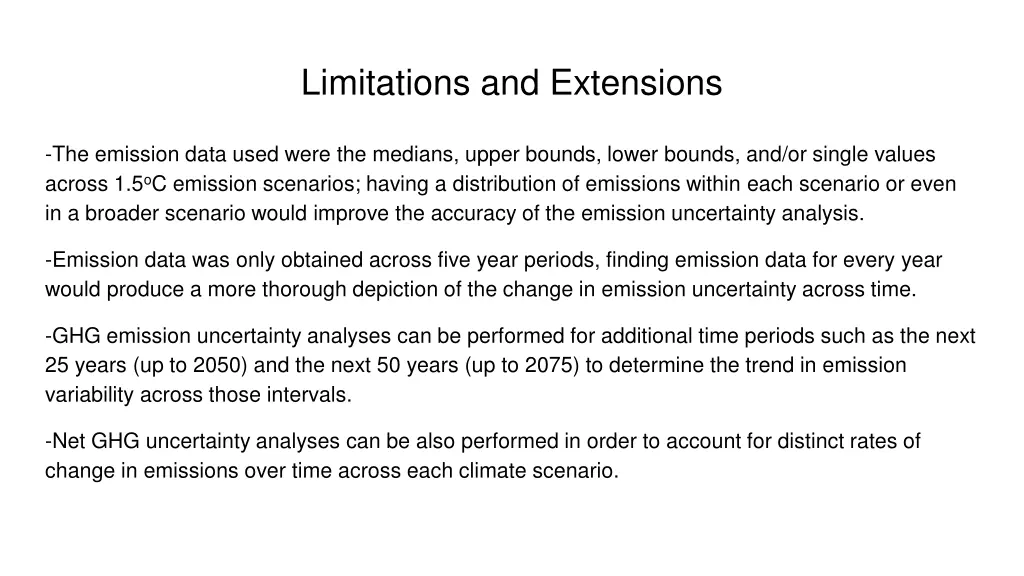 limitations and extensions