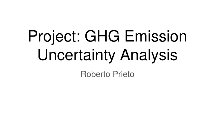 project ghg emission uncertainty analysis