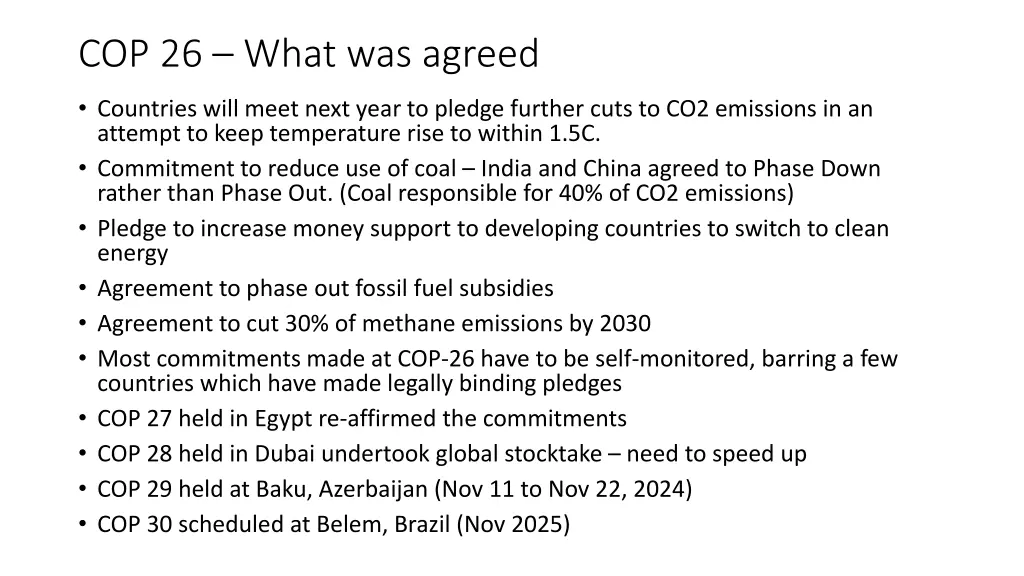 cop 26 what was agreed