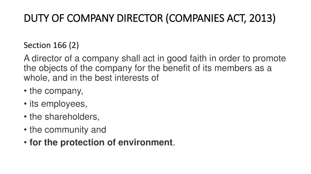 duty of company director companies act 2013 duty