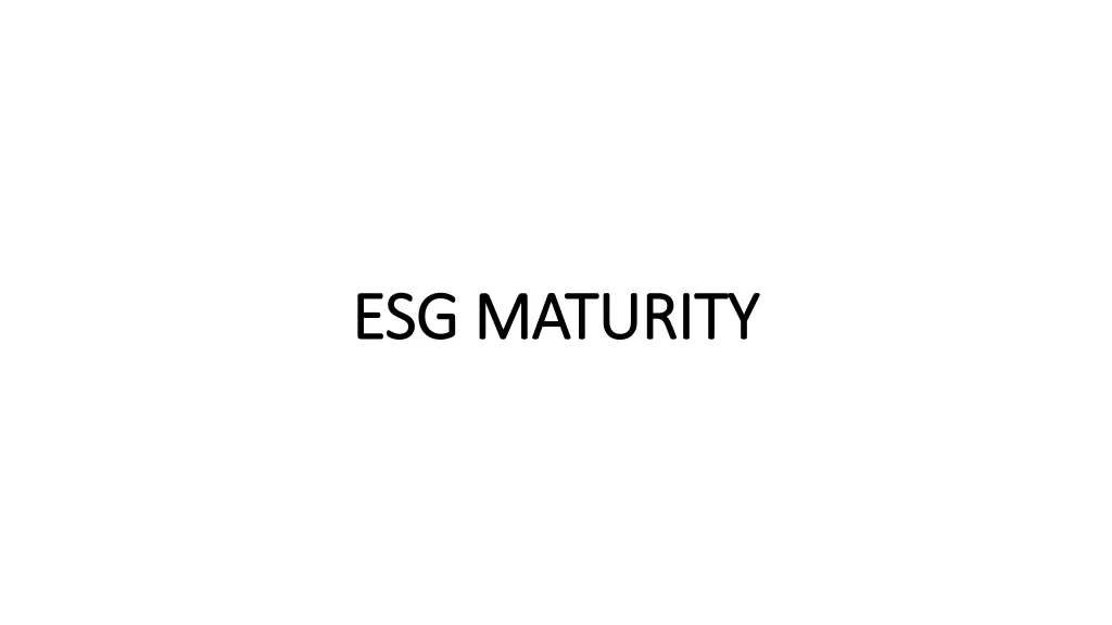 esg maturity esg maturity