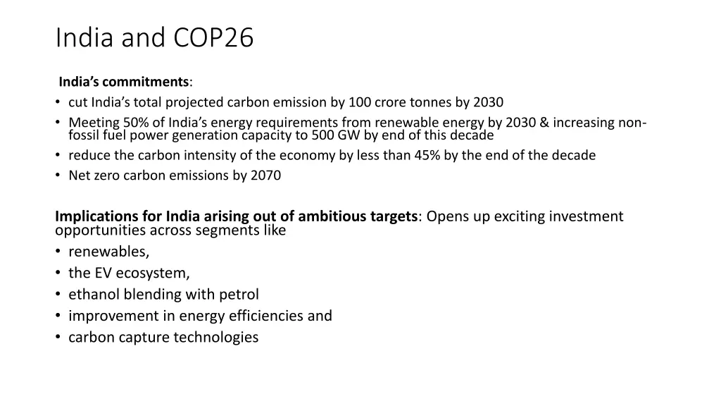 india and cop26
