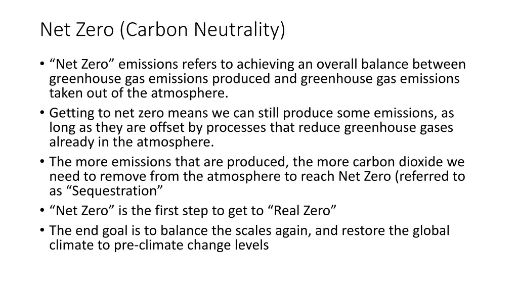 net zero carbon neutrality
