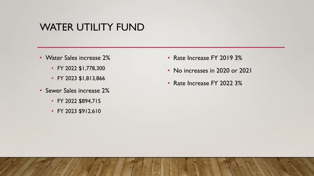 water utility fund