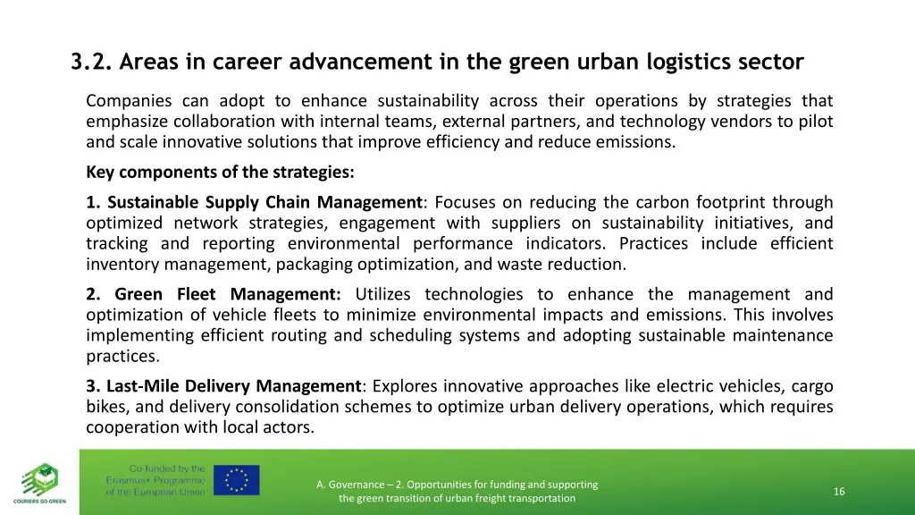 3 2 areas in career advancement in the green