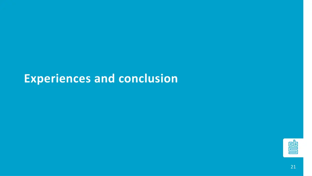 experiences and conclusion