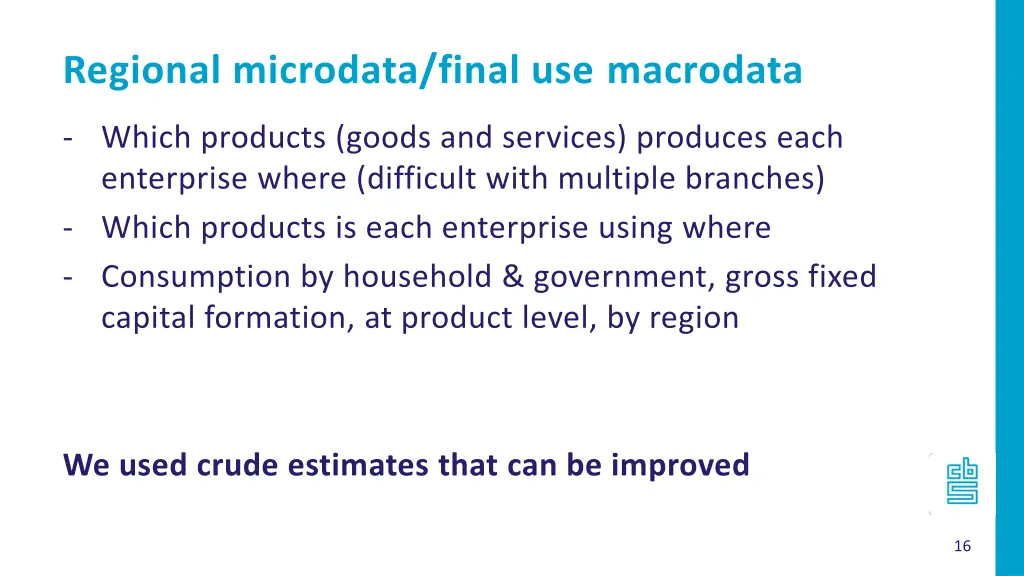 regional microdata final use macrodata