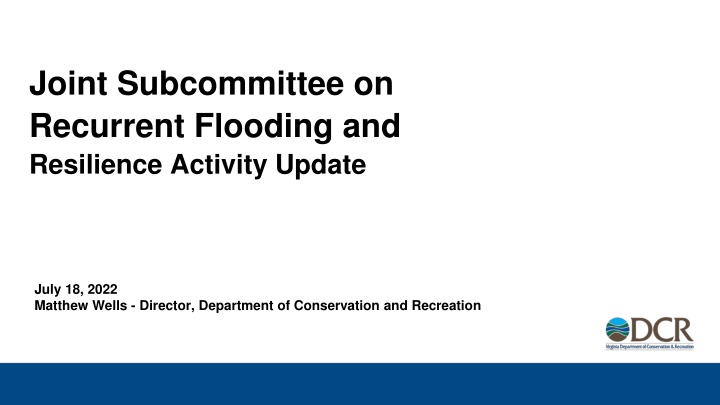 joint subcommittee on recurrent flooding