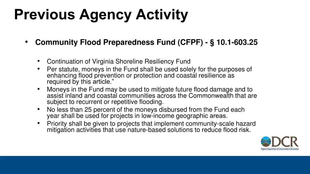 previous agency activity 1