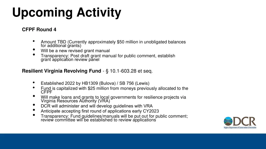 upcoming activity