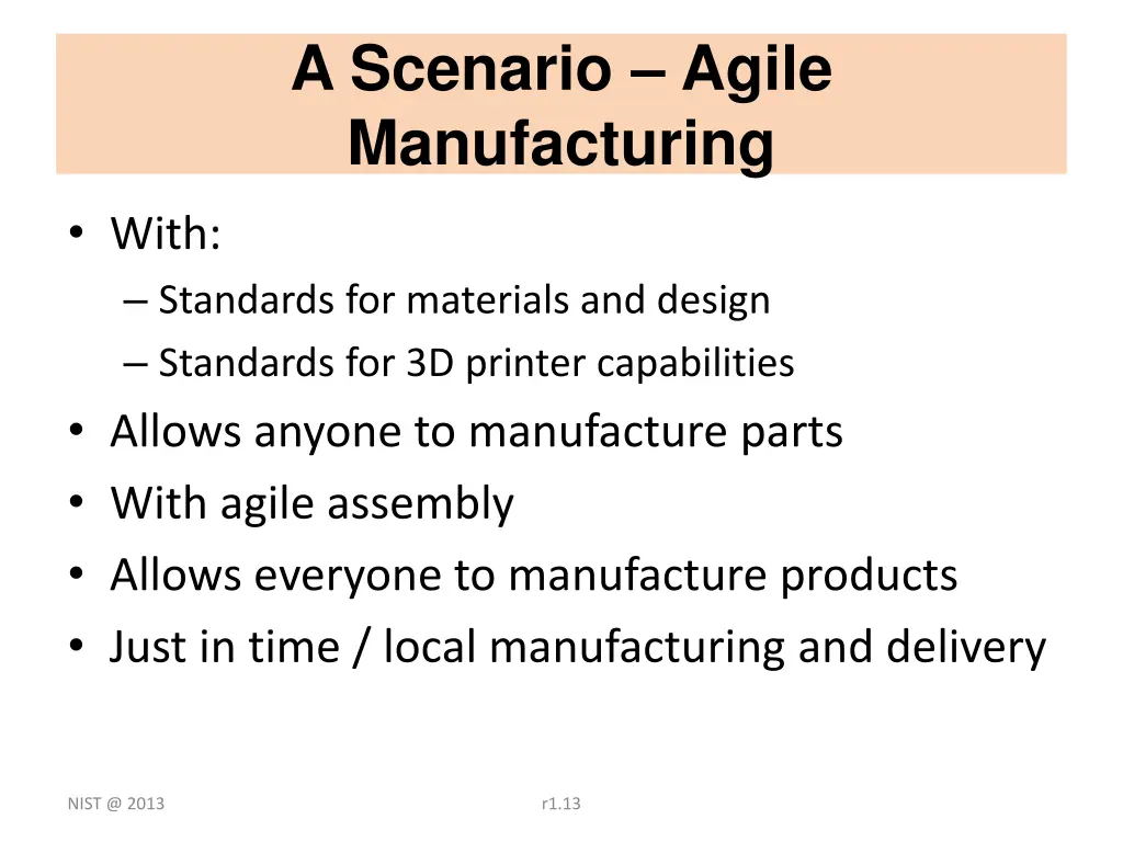 a scenario agile manufacturing
