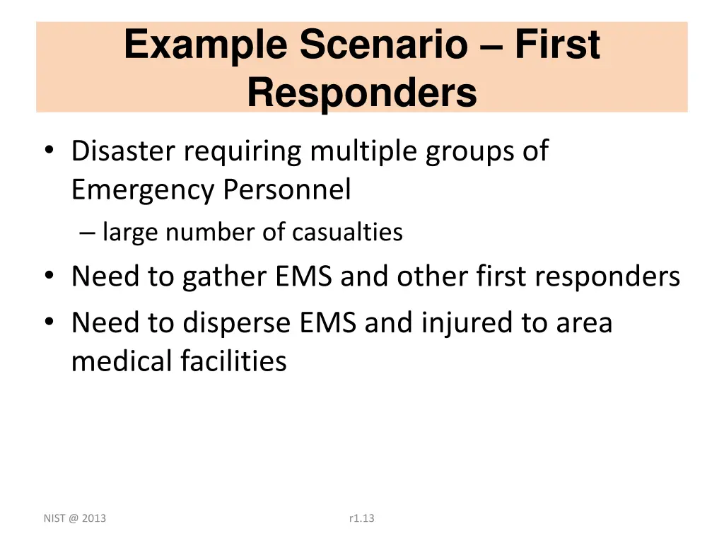 example scenario first responders disaster