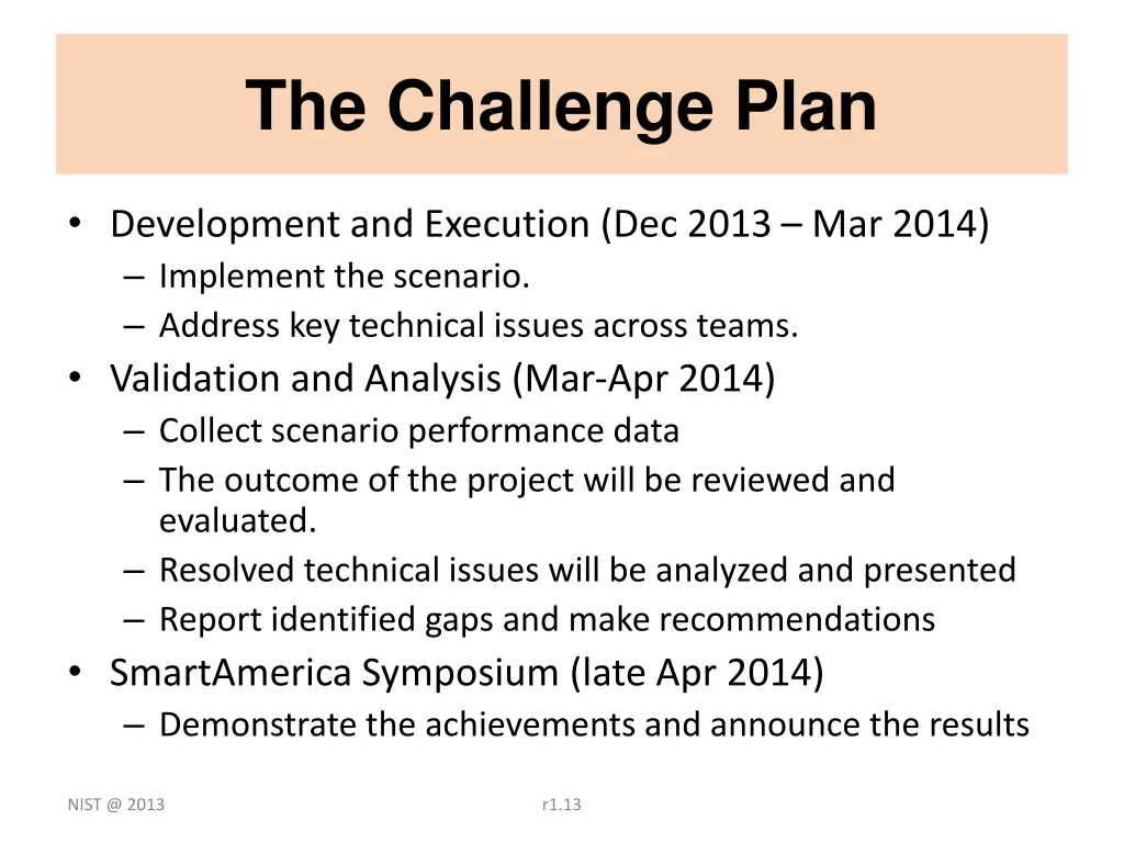the challenge plan