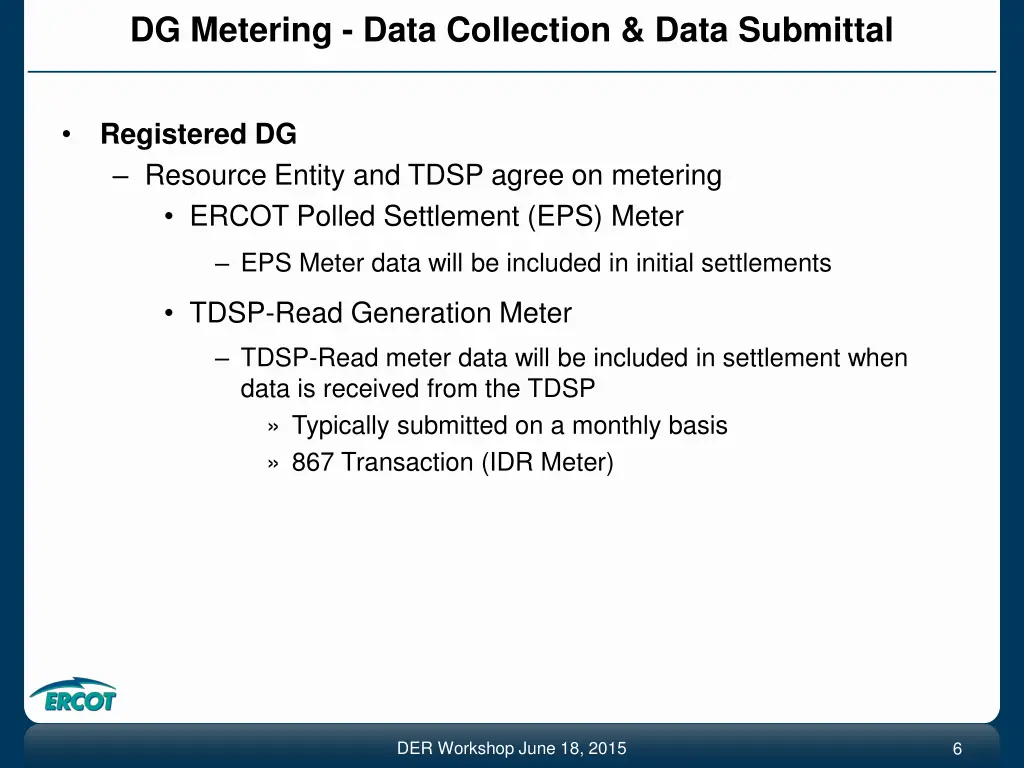 dg metering data collection data submittal