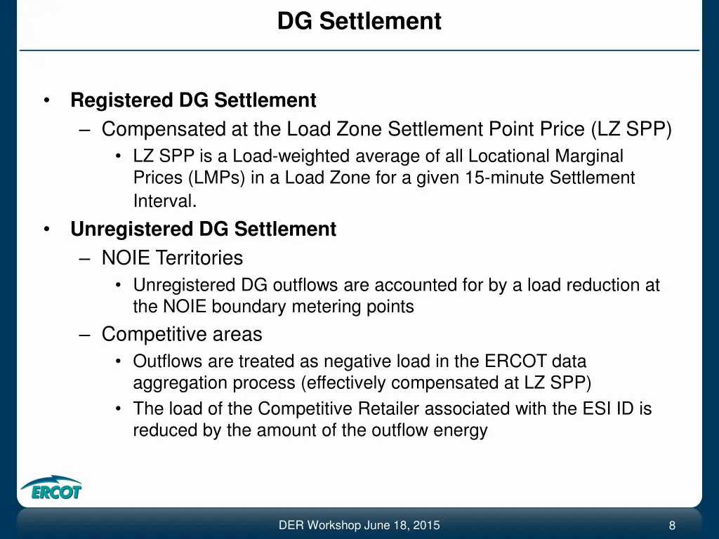 dg settlement