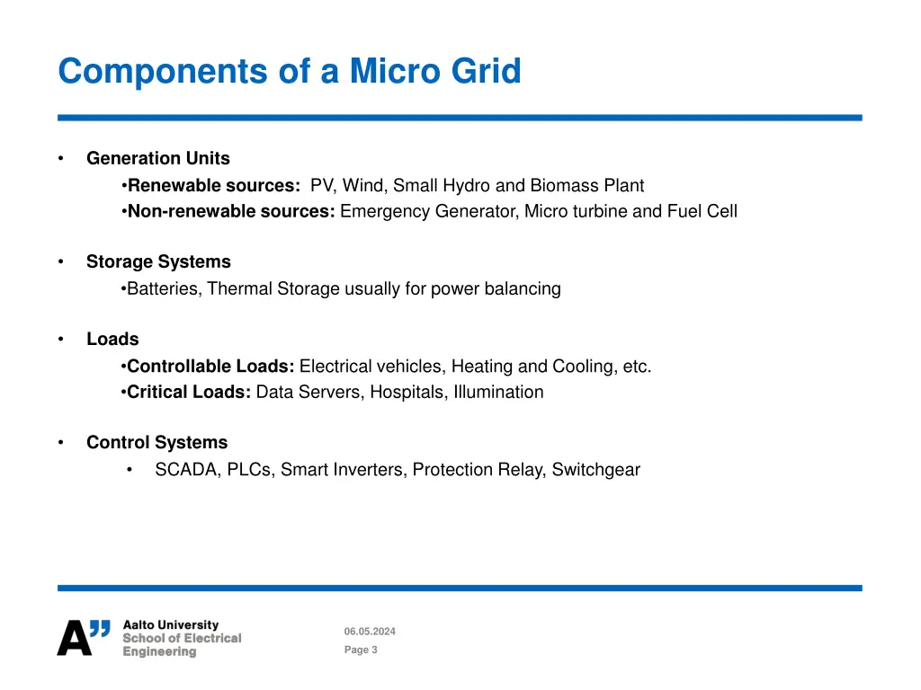 components of a micro grid