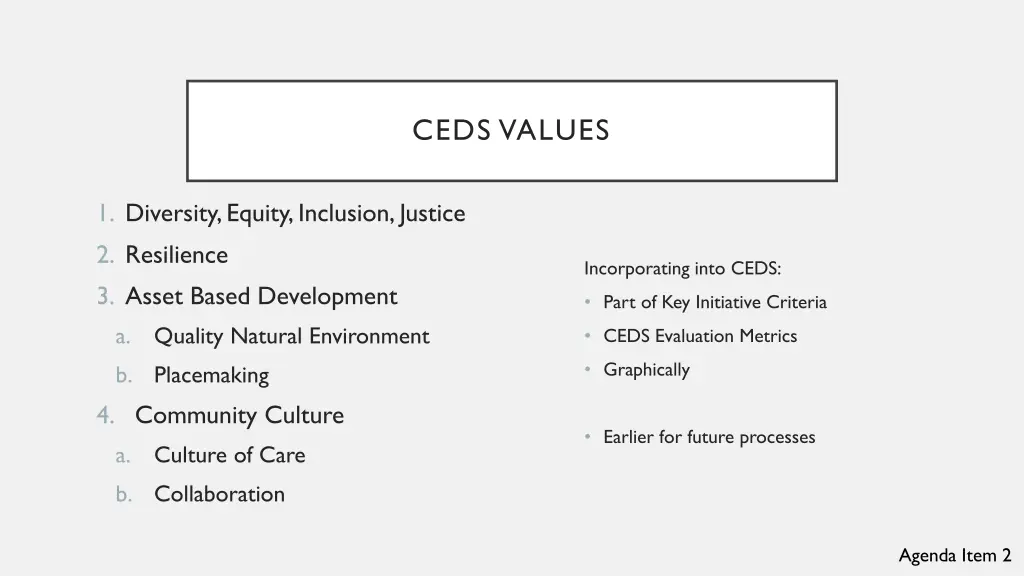 ceds values