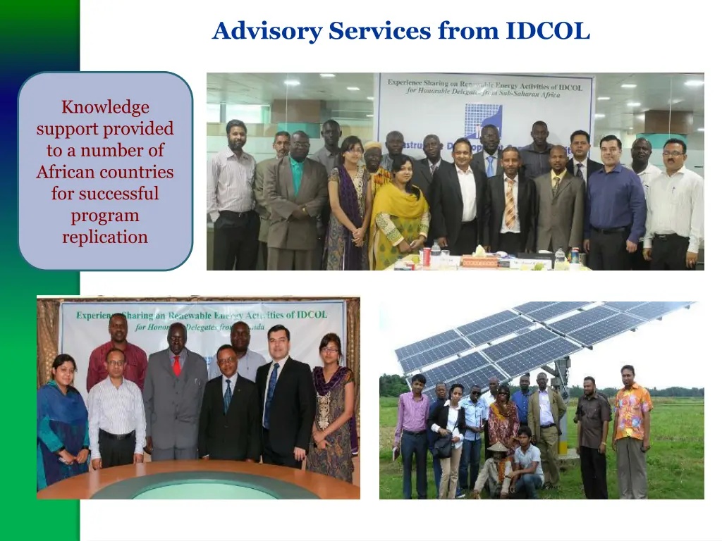 advisory services from idcol