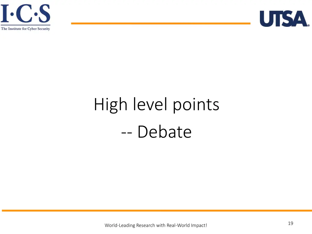 high level points debate