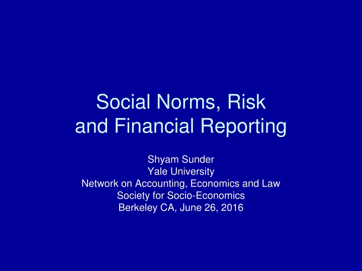 social norms risk and financial reporting