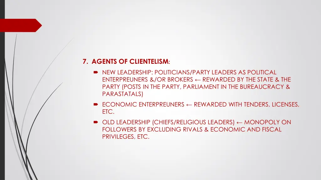 7 agents of clientelism
