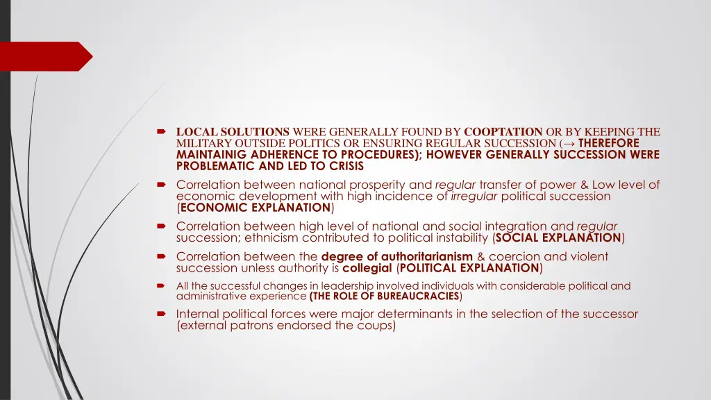 local solutions were generally found