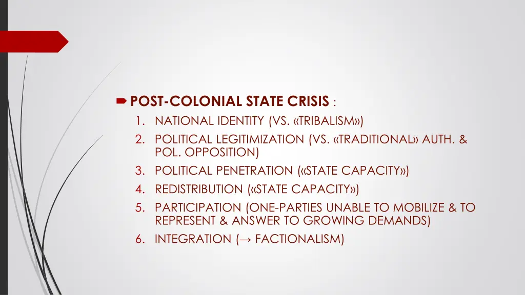 post colonial state crisis 1 national identity