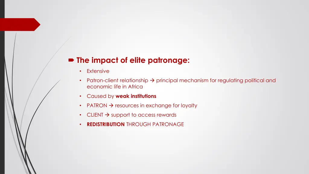 the impact of elite patronage