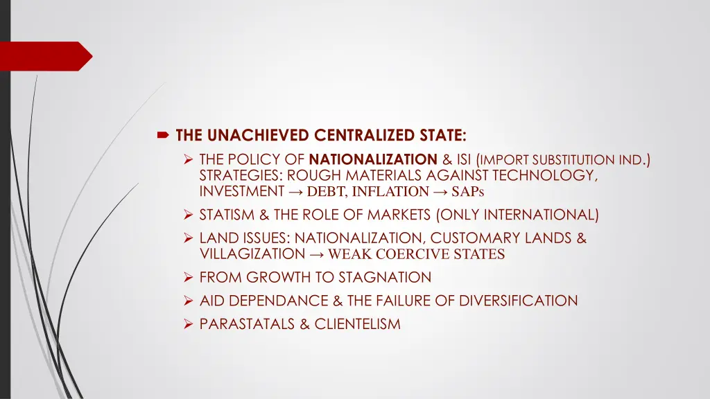 the unachieved centralized state the policy