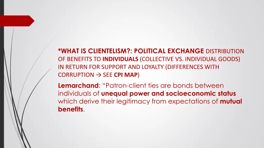 what is clientelism political exchange