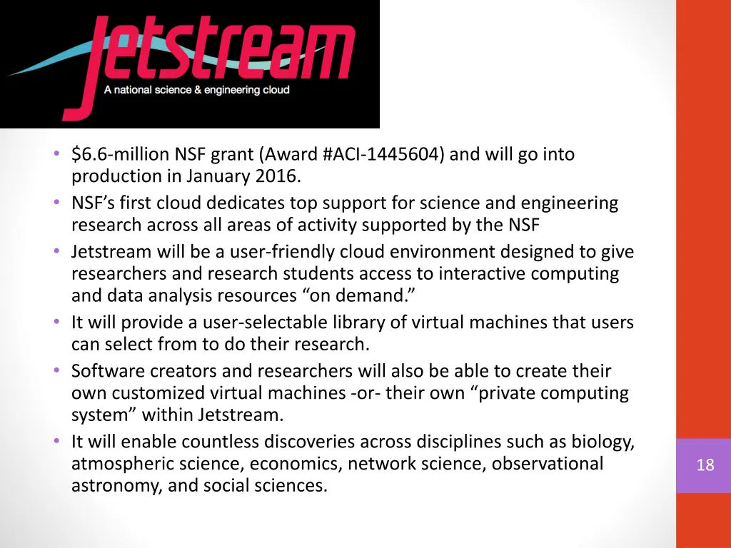 6 6 million nsf grant award aci 1445604 and will