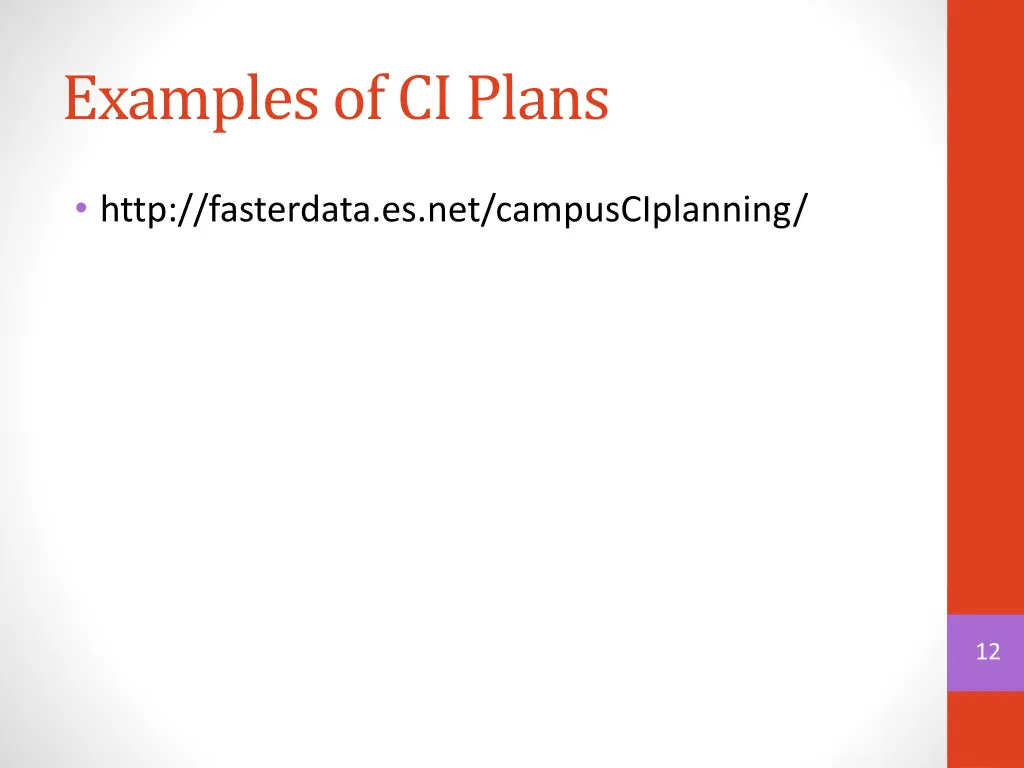 examples of ci plans