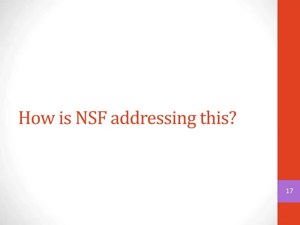 how is nsf addressing this