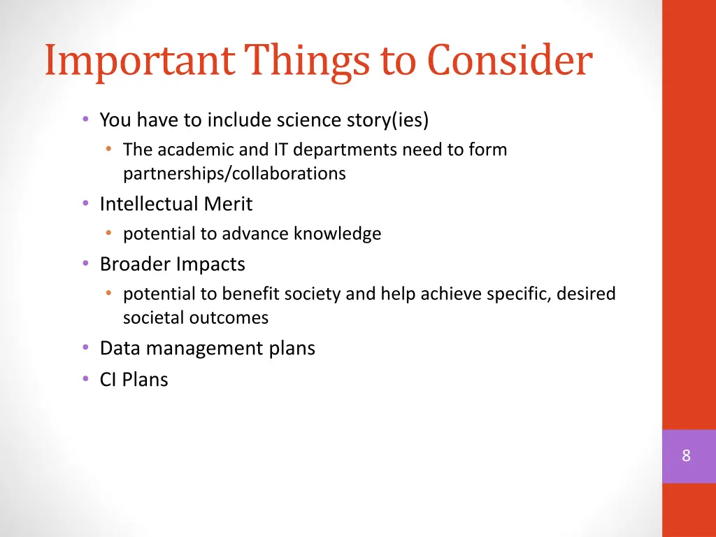 important things to consider